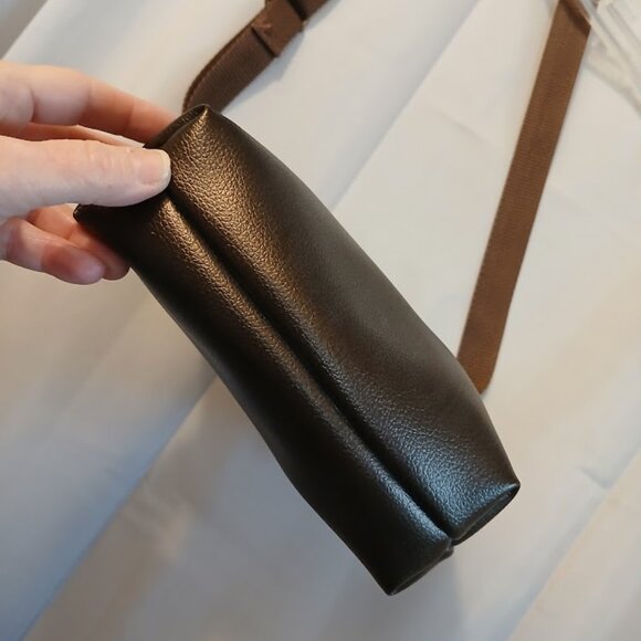 New Travel Sling Crossbody Brown Bronze Pebbled faux leather & Snakeskin fabric - Picture 8 of 10